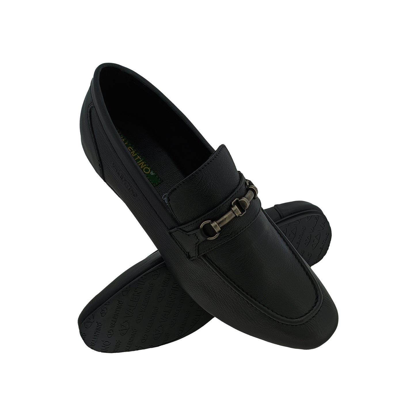 VALENTINO WALK FREE-21 BLACL MENS LETHER LOAFER SHOE