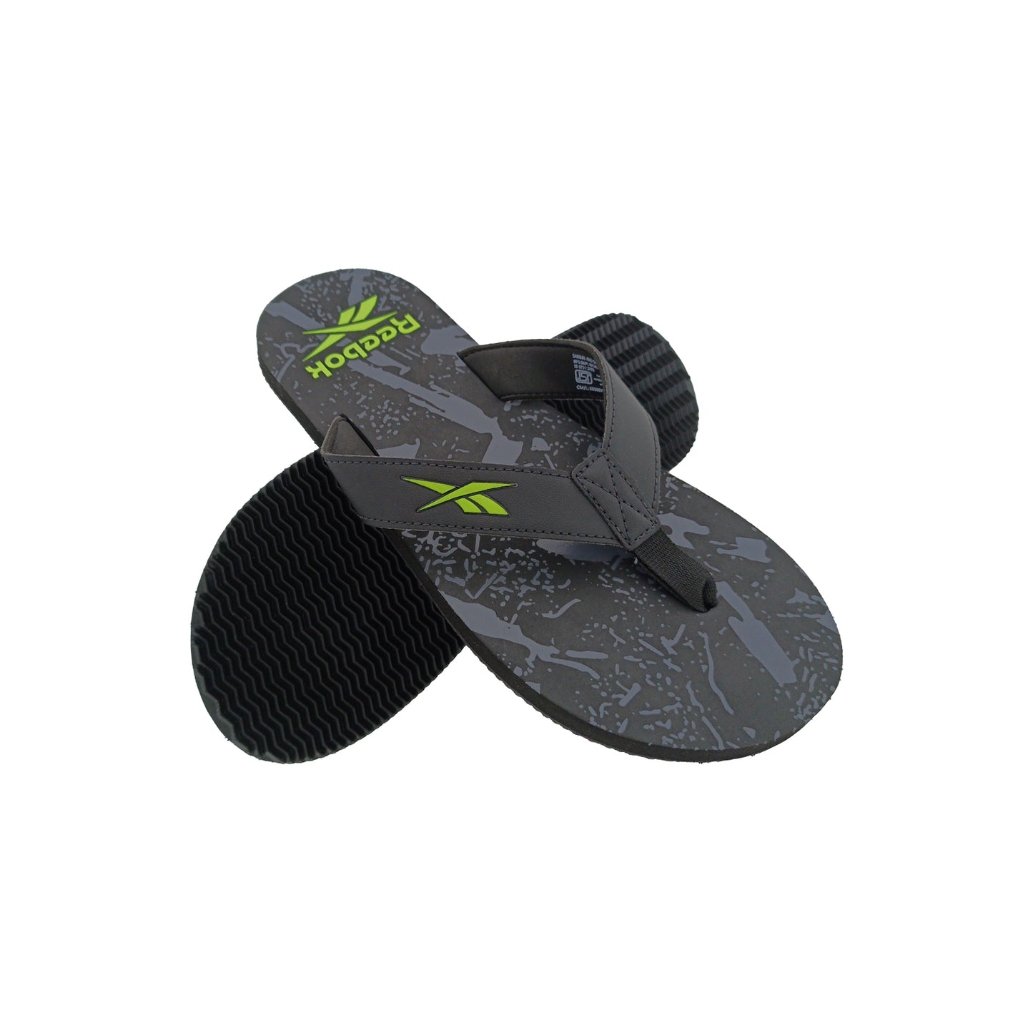 REEBOK RMFFRA0133 BLACK MENS V-BELT SLIPPES