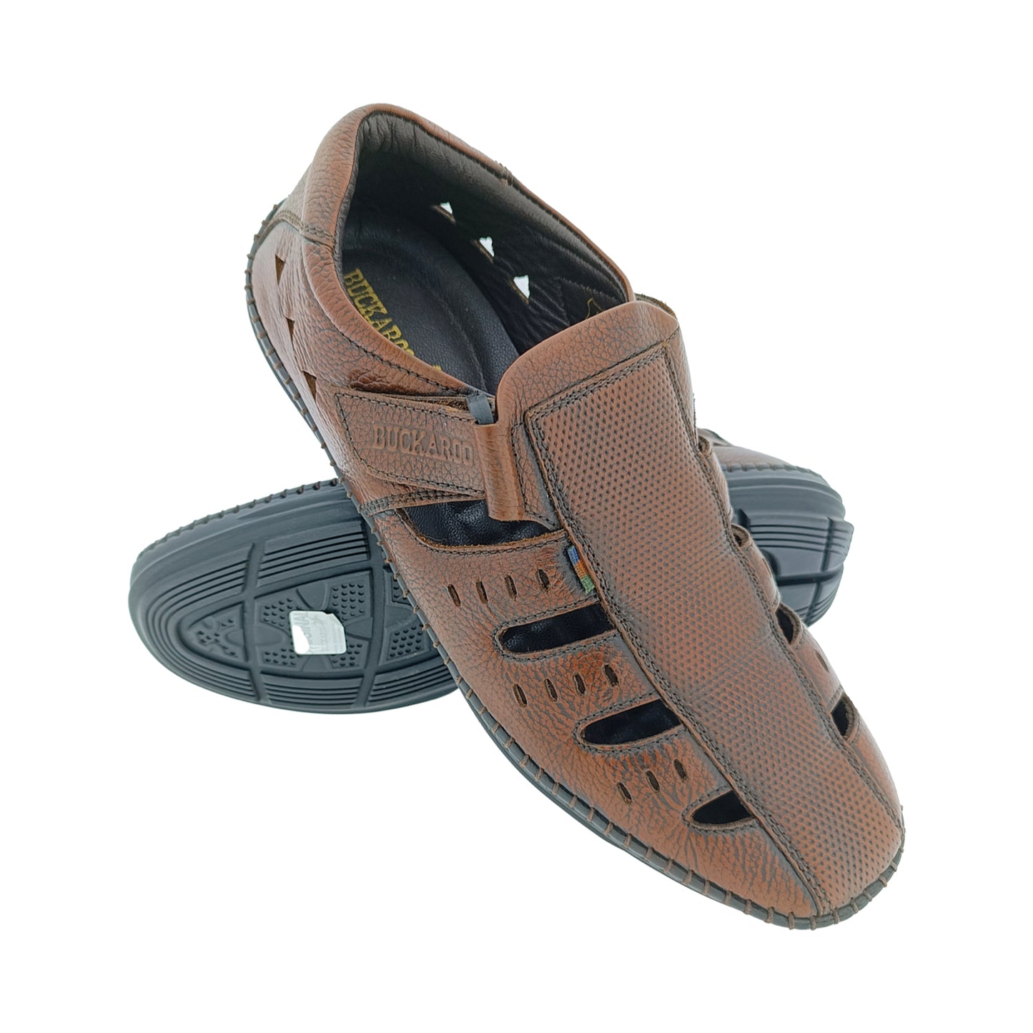 BUCKAROO CRYSTAL BROWN MEN'S LETHER PACK SANDAL