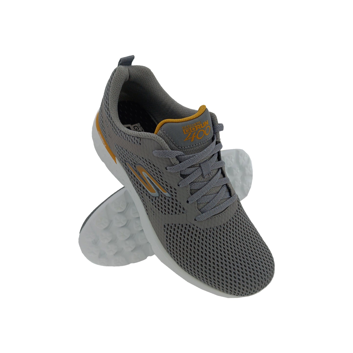 SKECHERS 894167 GREY/YELLOW MENS LACEUP SPORTS SHOE