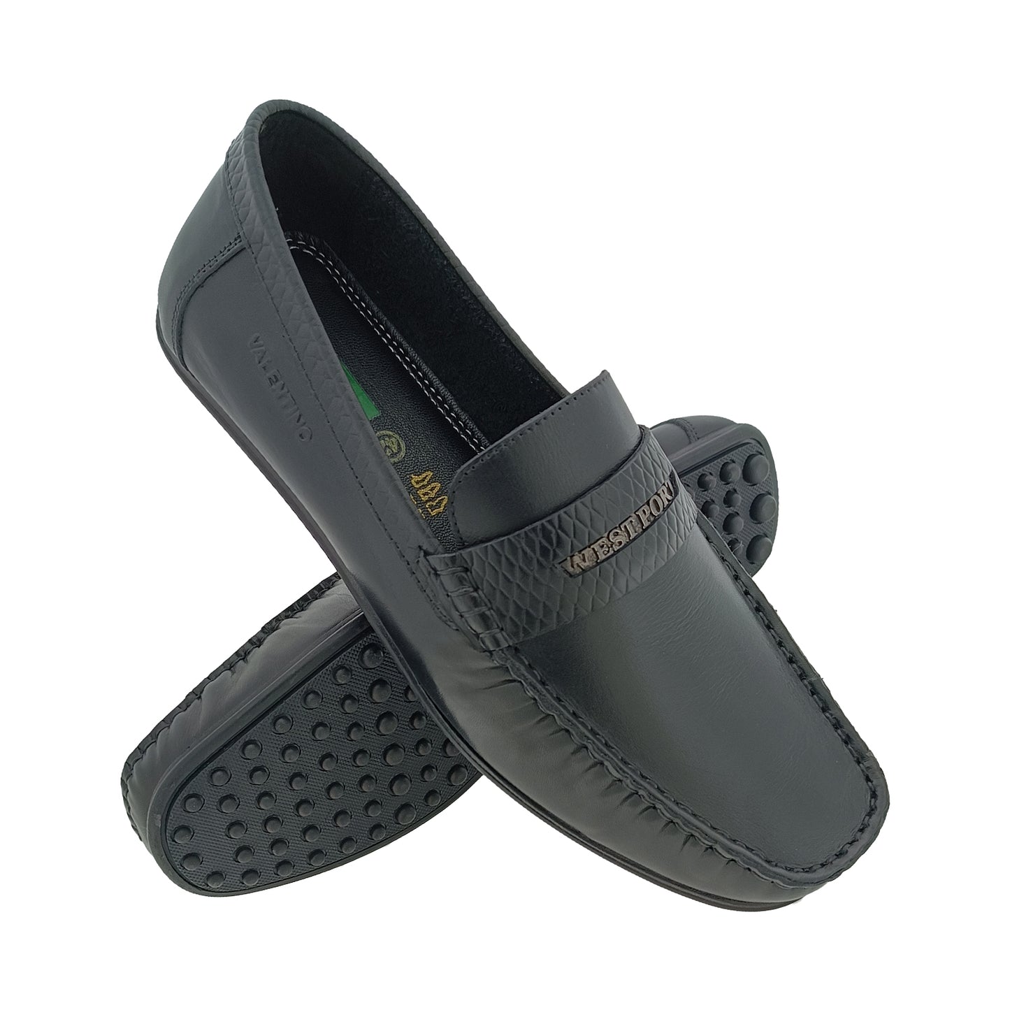 VALENTINO PRADO-35 CW BLACK MENS BORDER LOAFER
