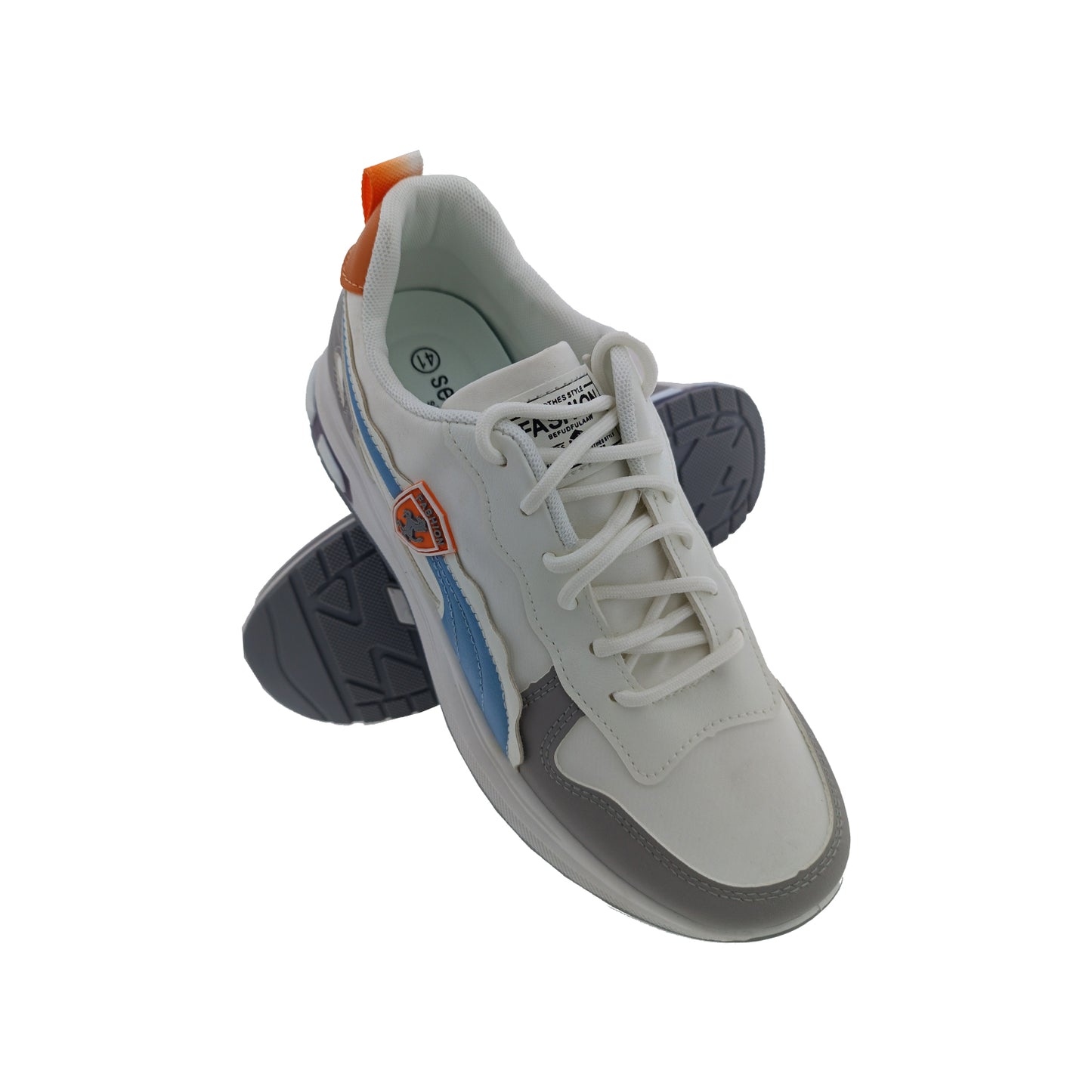 SEA STAR 7099 WHITE/BLUE MENS LACEUP SNEAKERS