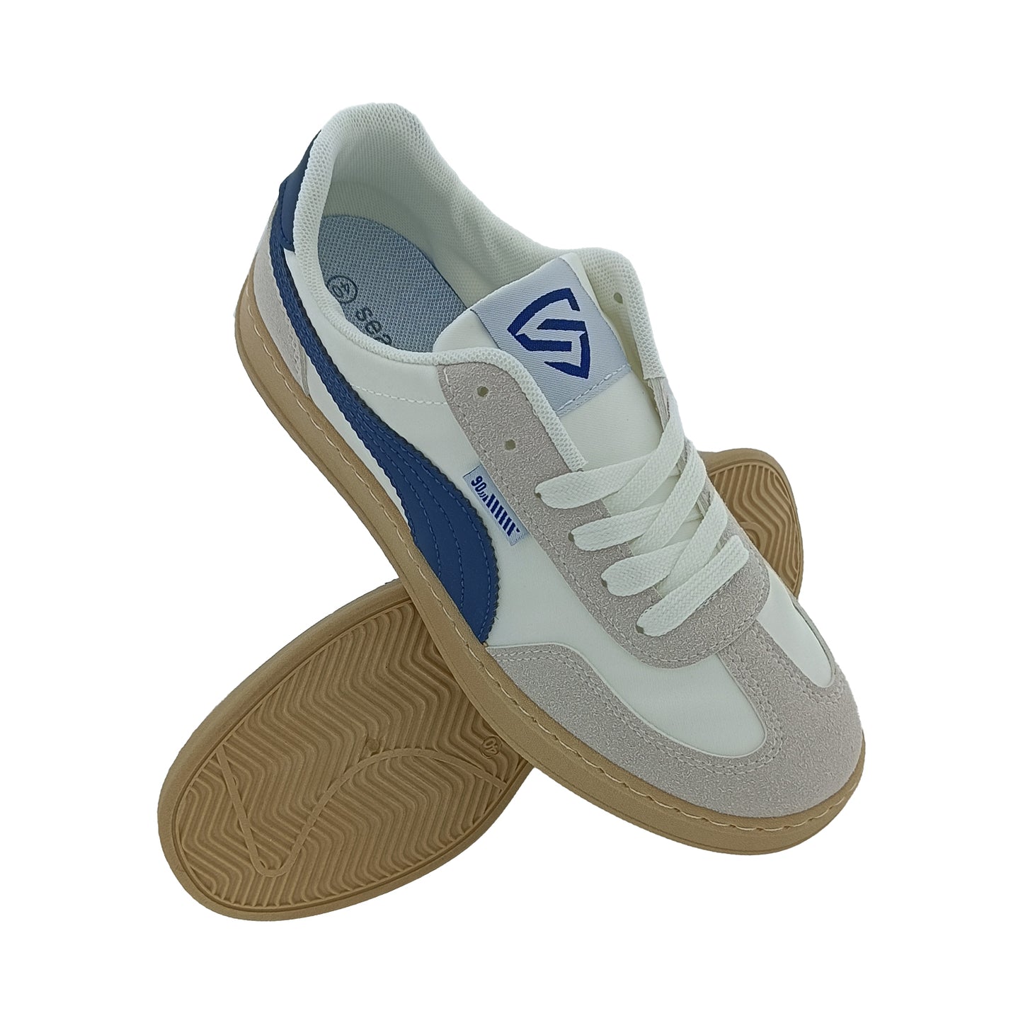 SEA STAR A01 WHITE/BLUE MENS LACEUP SNEAKERS