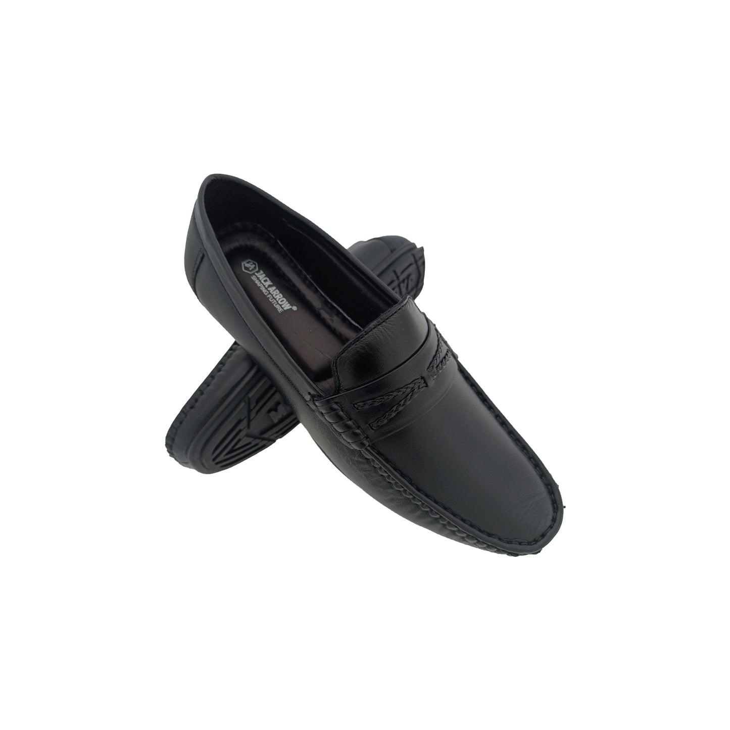 JACK ARROW LTR-8009 BLACK MENS BOADER LOAFER