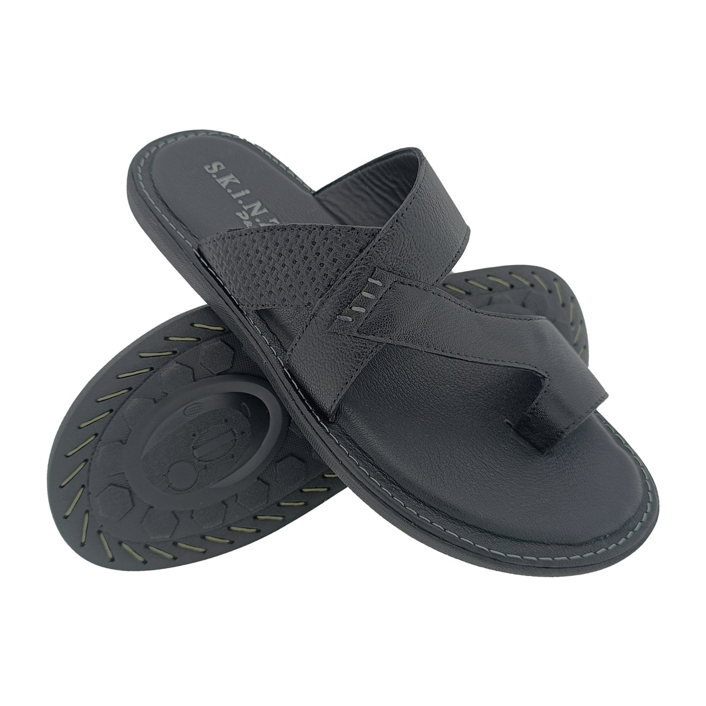 SKINZ PS-108 BLACK MENS CHAPPAL