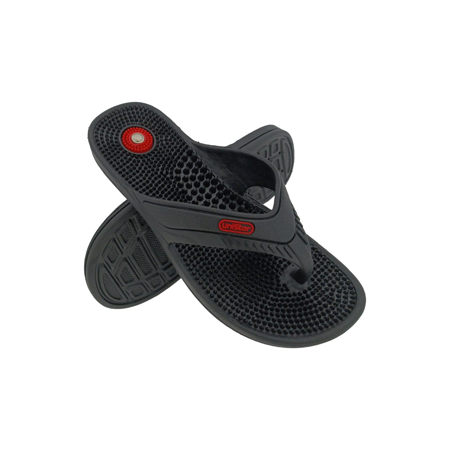 UNILITE GH04 BLACK MENS V-BELT SLIPPES