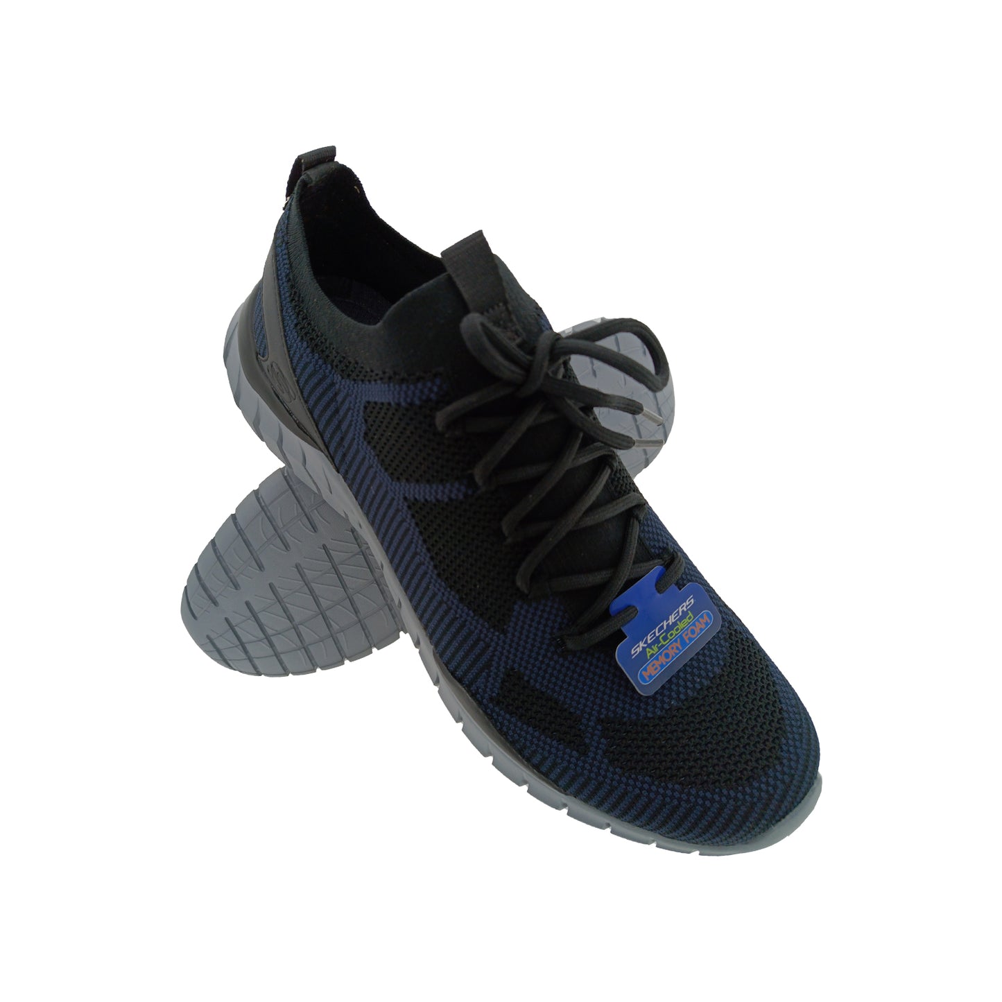 SKECHERS 52820 BLACK/NAVY MENS SLIPON SPORTS SHOE