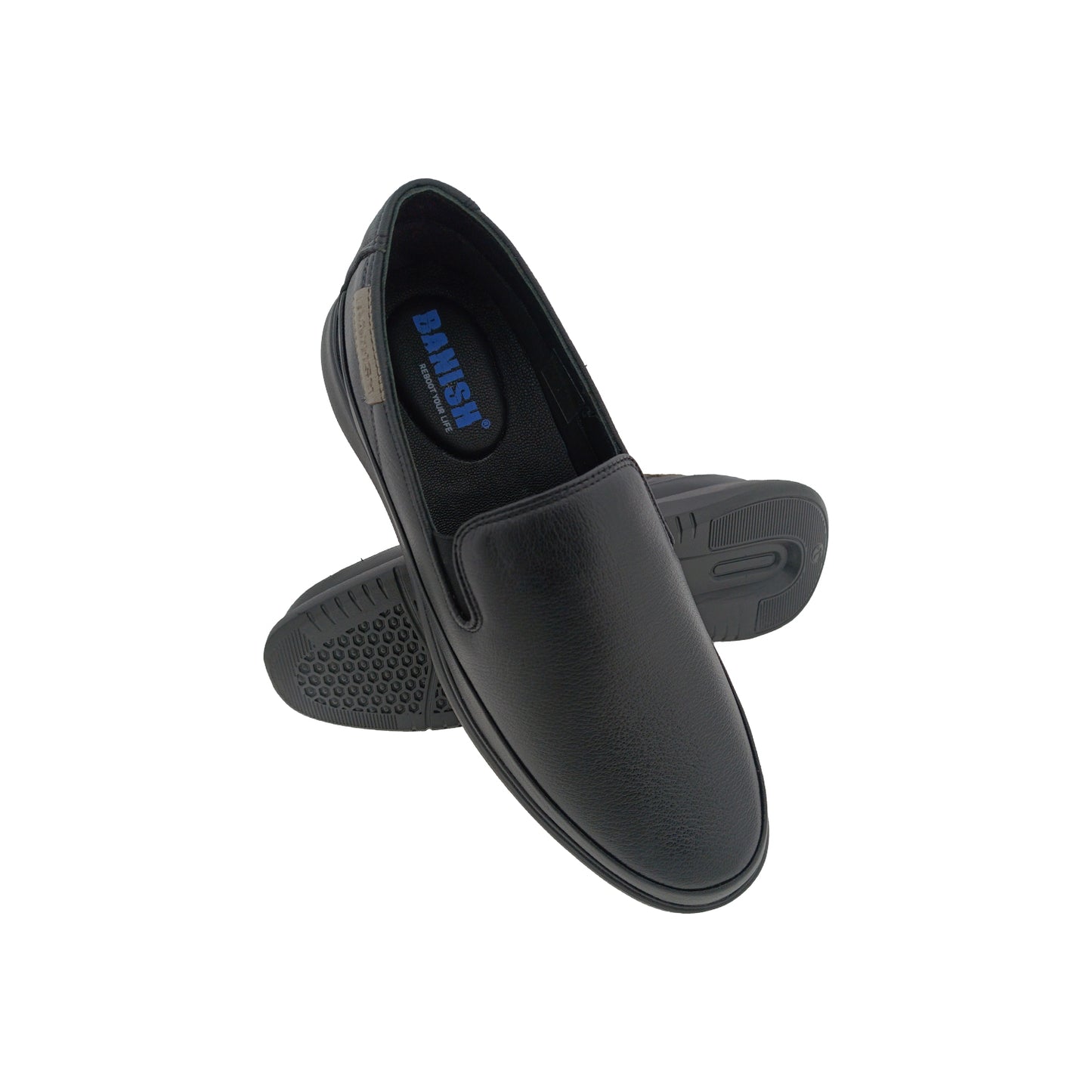 BANISH SKY-118 BLACK MENS SLIPON SHOE