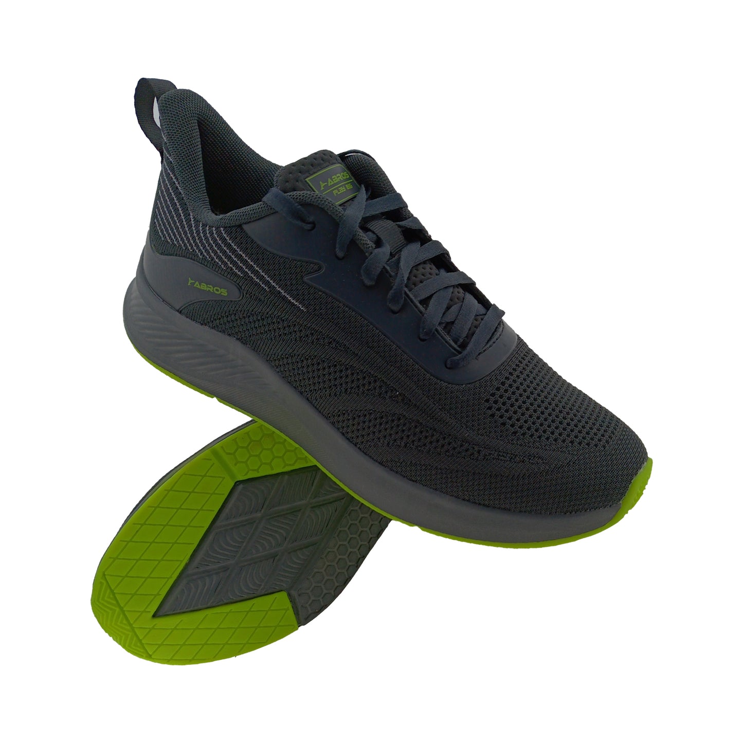 ABROS ASSG1322 D.GREY/F.GREEN MENS LACEUP SPORTS SHOE