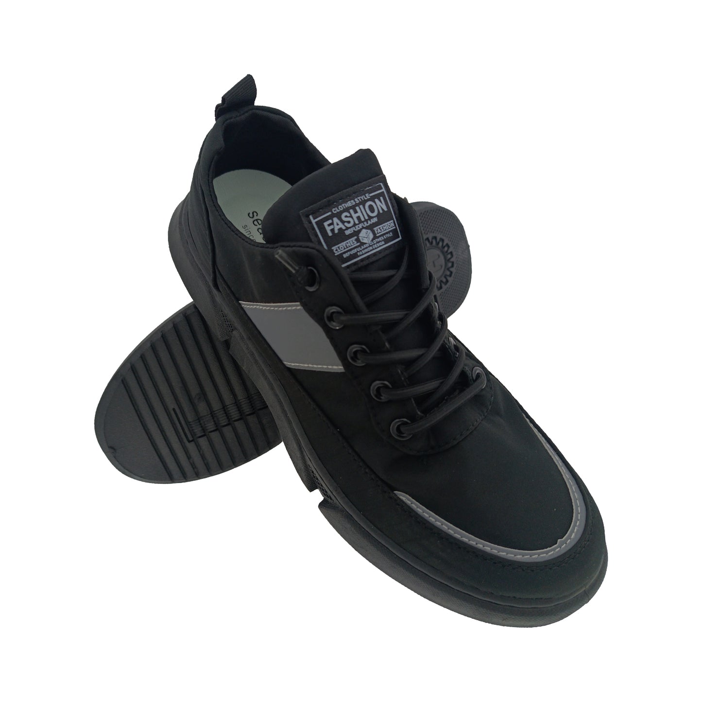 SEA STAR 7112 BLACK MENS SLIPON SNEAKERS