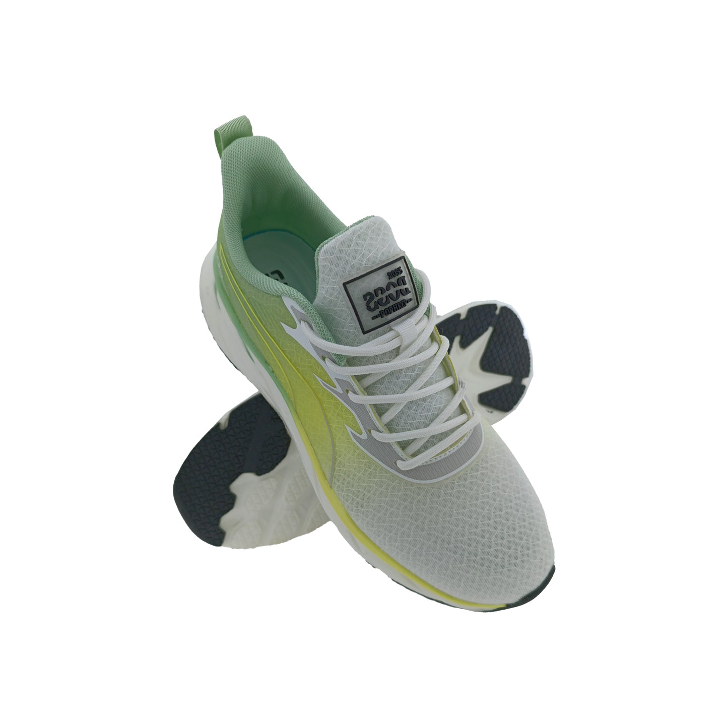 ST-3065 WHITE/GREEN MENS LACEUP SPORTS SHOE