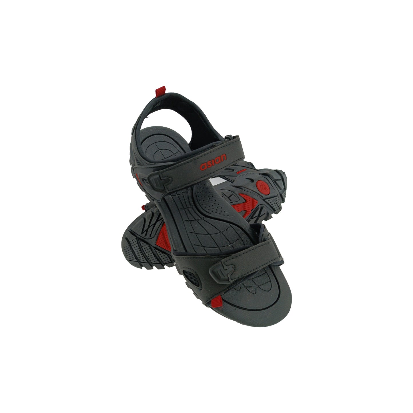 ASIAN PRESTIGE-51 BLACK/RED MENS SPORTS SANDAL
