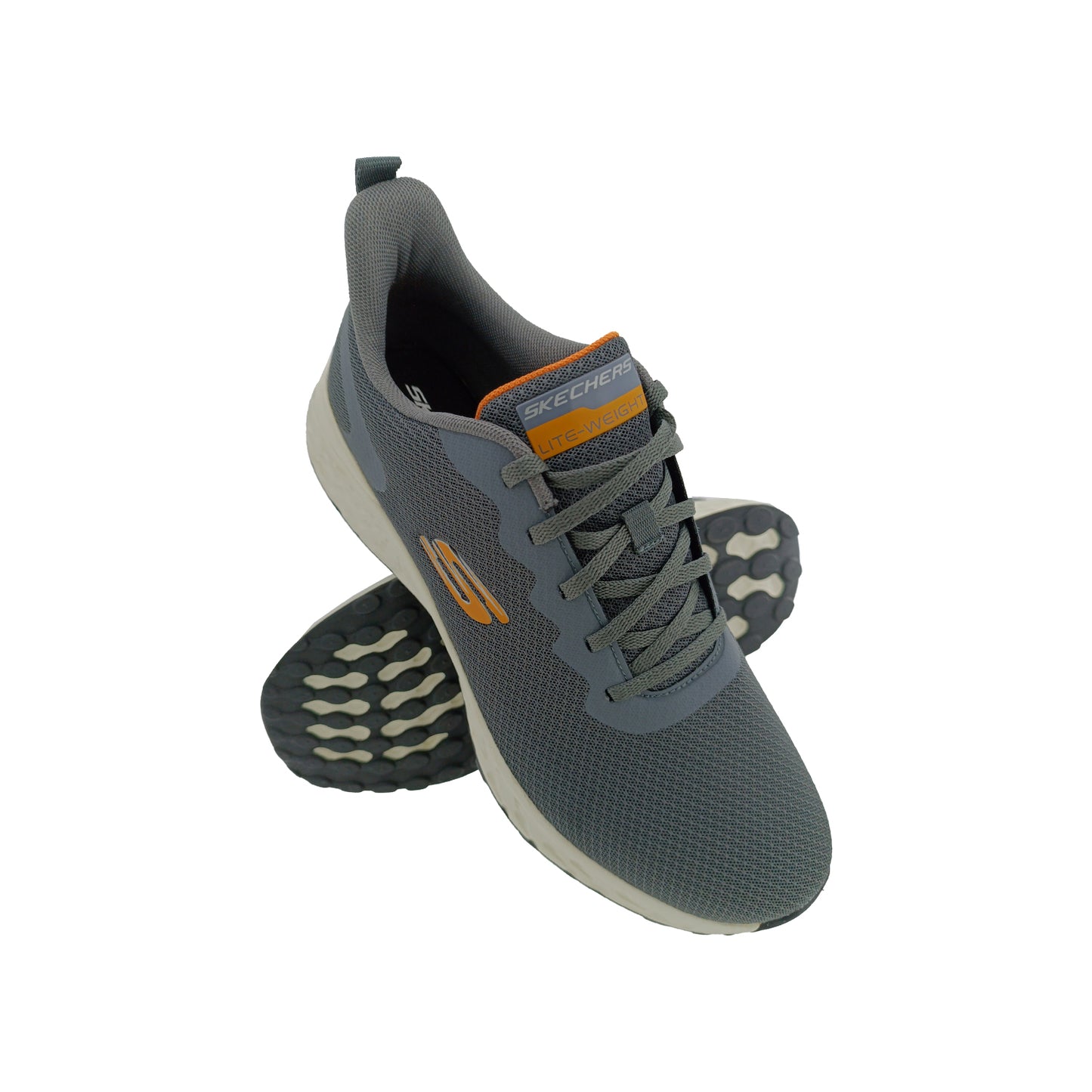 SKECHERS 894260ID D.GREY/ORANGE MENS LACEUP SPORTS SHOE