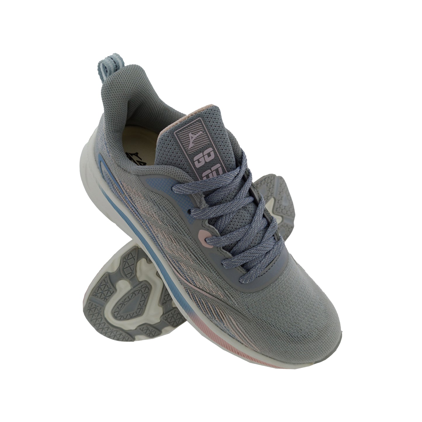 ABROS ASSL0214 L.GREY/TEAL KIDS LACEUP SPORTS SHOE