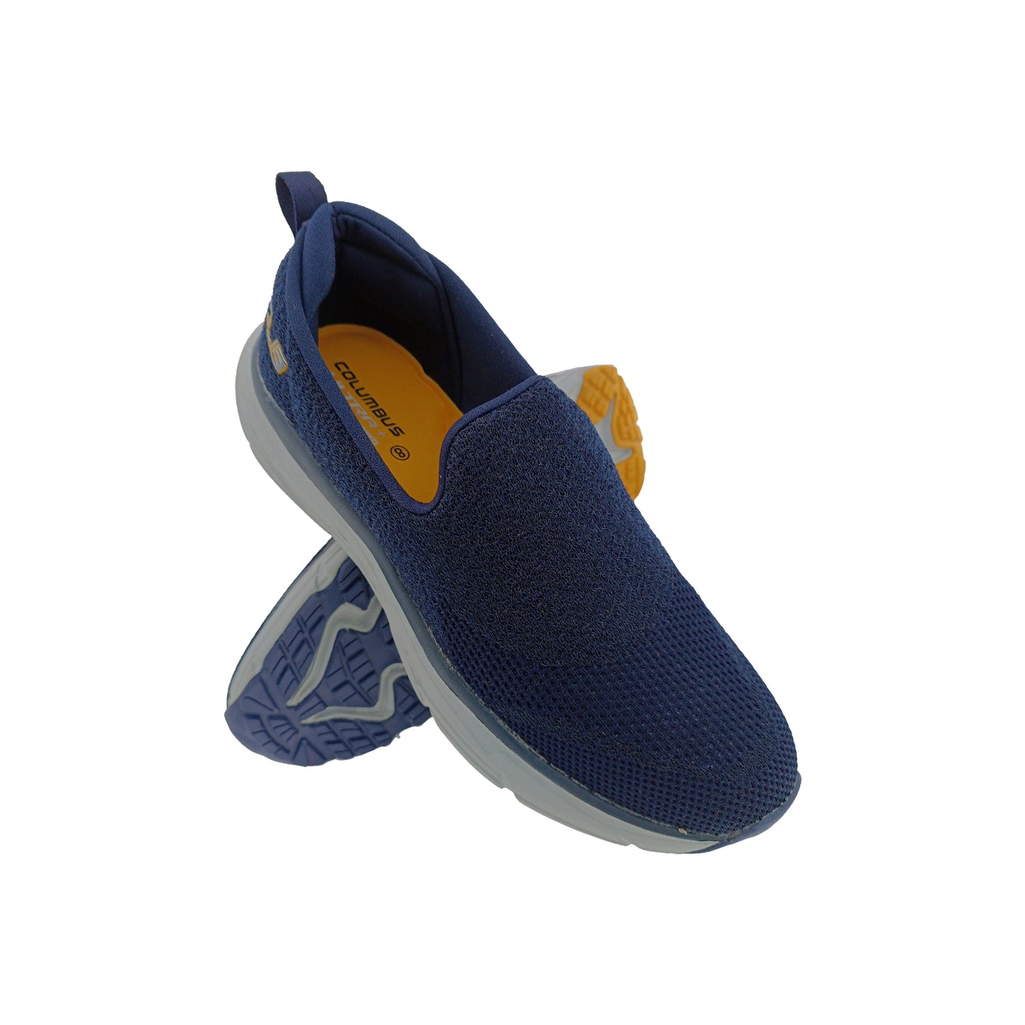 COLUMBUS SPRINTER NAVY/MUSTARD SLIPON SPORTS SHOE