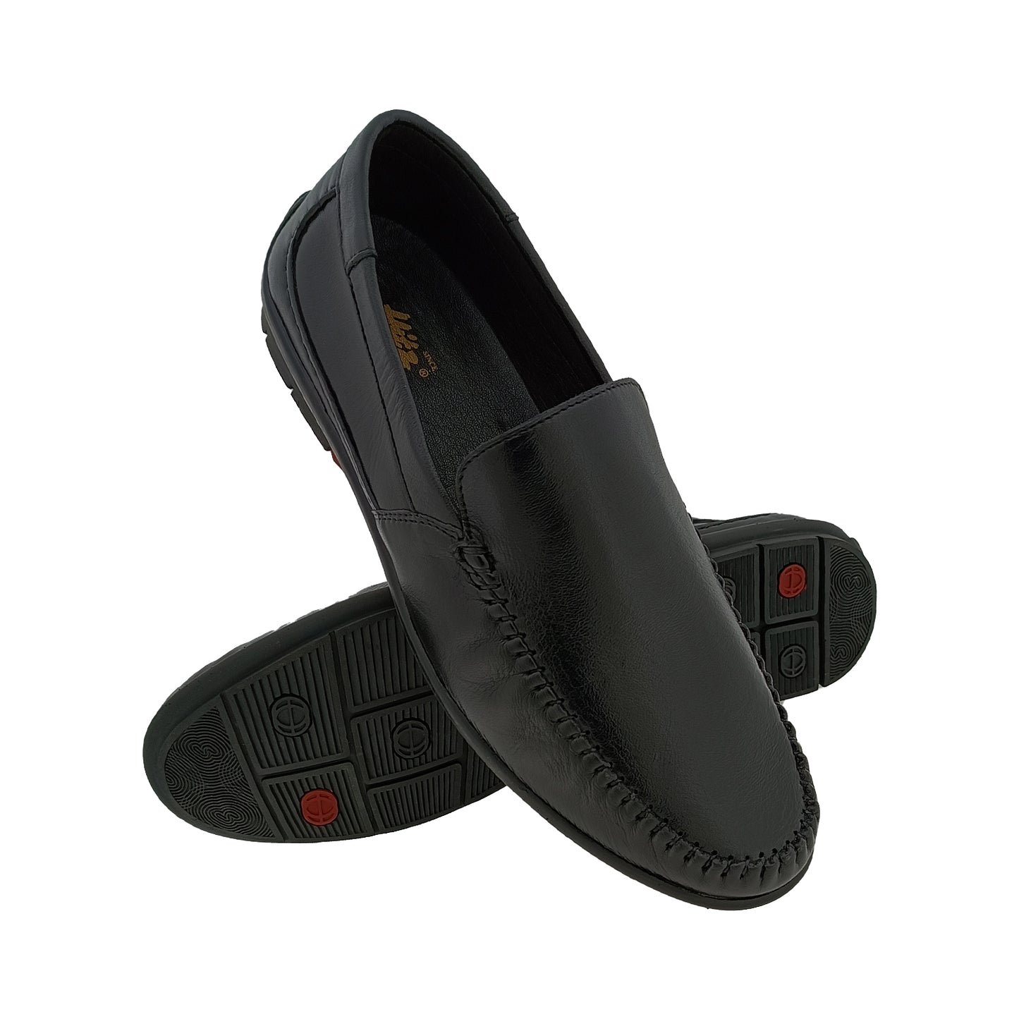 HITZ 1203 BLACK MENS LETHER LOAFER