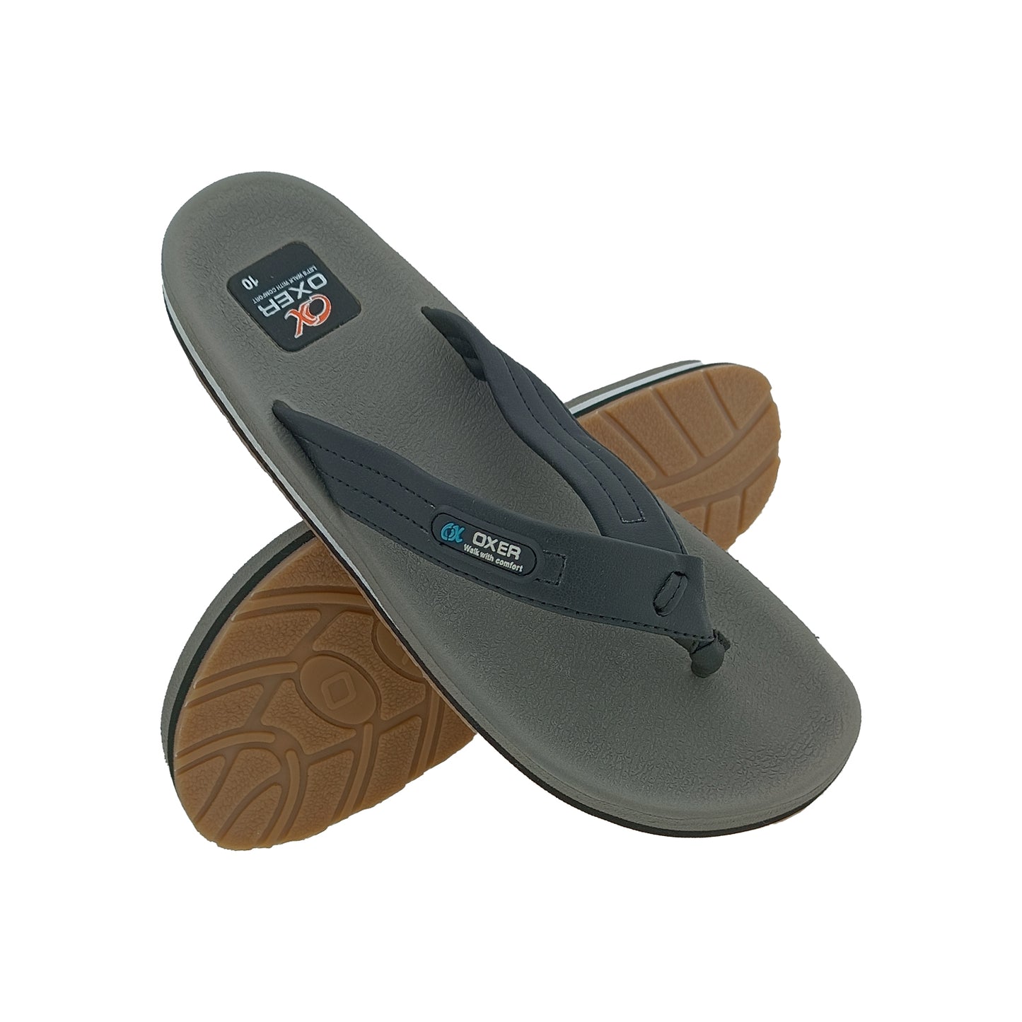 OXER ONLYONE GREY/BLACK MENS V-BELT SLIPPES