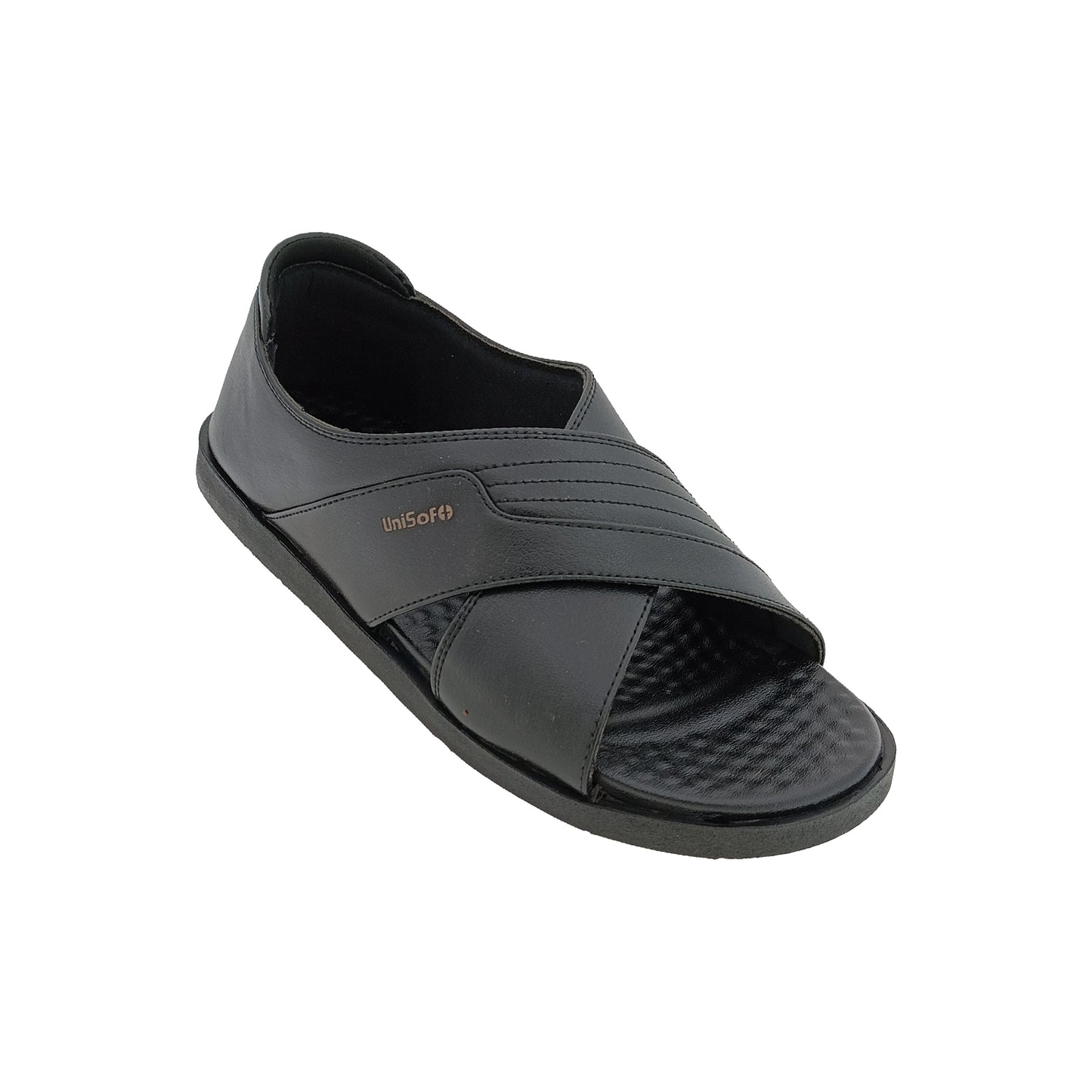 UNISOFT MANTRI BLACK MENS CROSS PATO SANDAL
