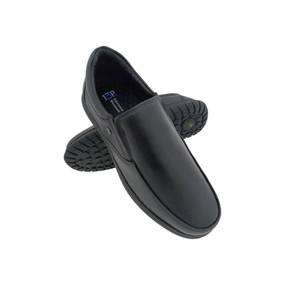 13REASONSCOMFORT-05 BLACK MENS SLIPON SHOE