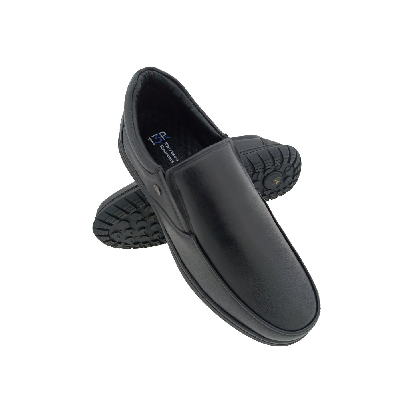 13REASONSCOMFORT-05 BLACK MENS SLIPON SHOE
