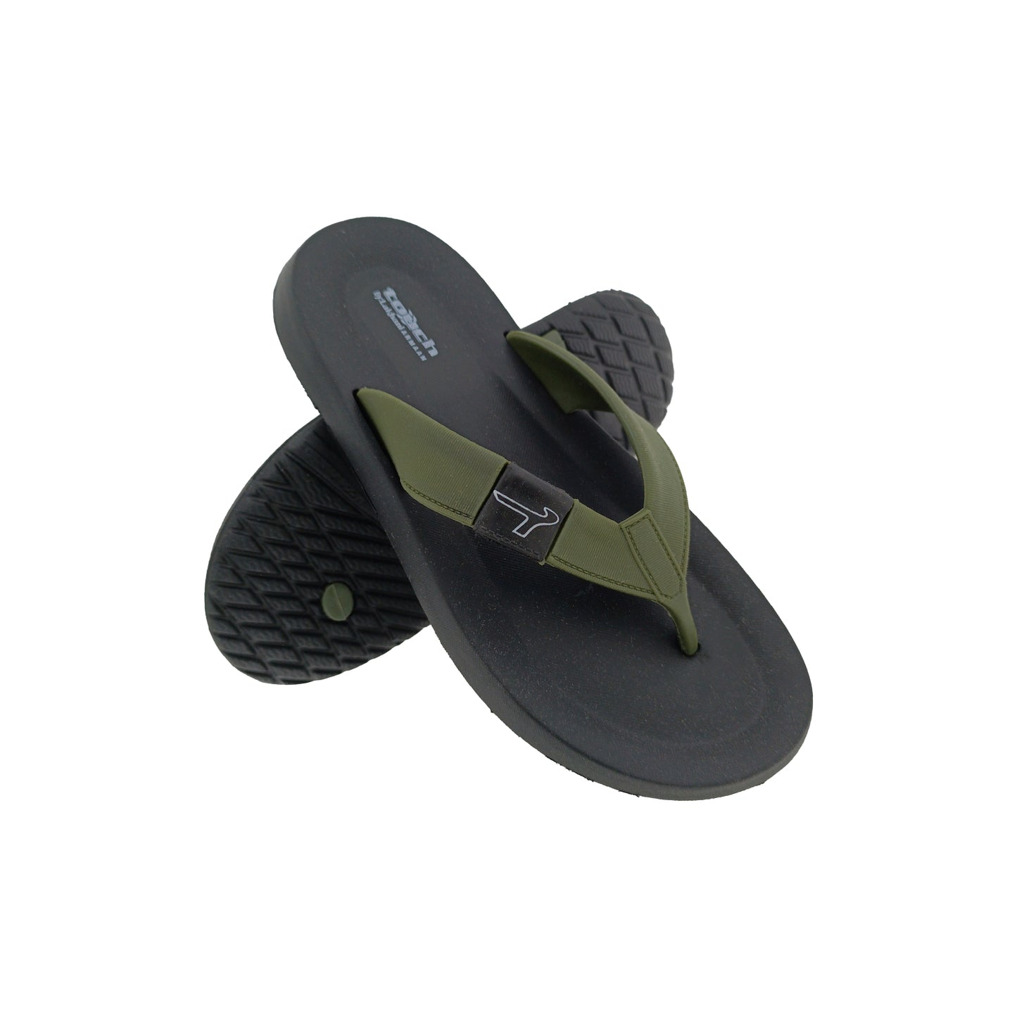 LAKHANI DELTA BLACK/OLIVE MENS V-BELT SLIPPER