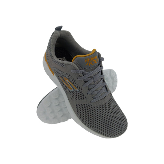 SKECHERS 894167 GREY/YELLOW MENS LACEUP SPORTS SHOE