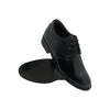 ID2219 BLACK MENS LATHER FORMAL LACEUP SHOE