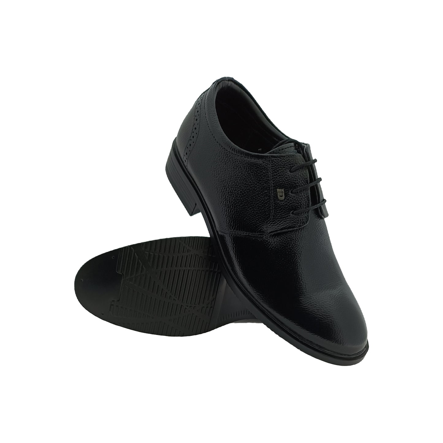 ID2219 BLACK MENS LATHER FORMAL LACEUP SHOE