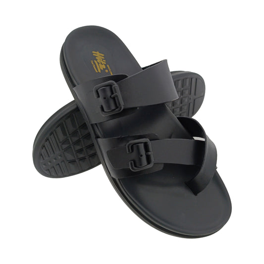HITZ 6798 BLACK MENS LEATHER CHAPPAL