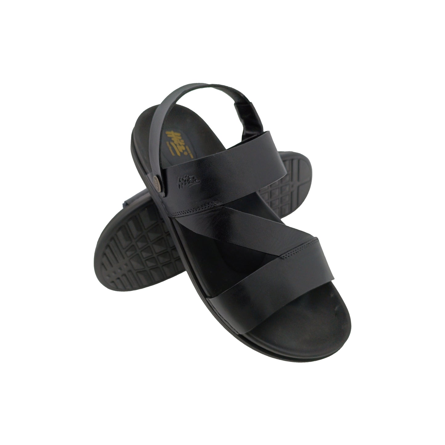 HITZ 6787 BLACK MENS LEATHER SANDAL