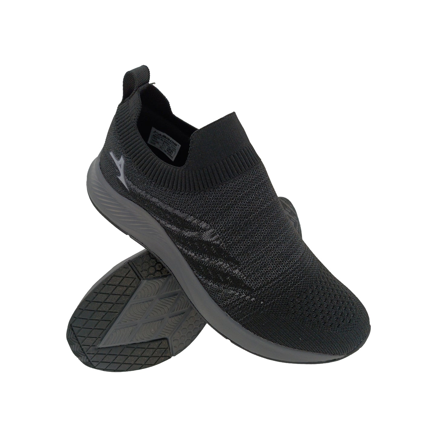 ABROS ASSG1432 BLACK/D.GREY MENS SLIPON SPORTS SHOE
