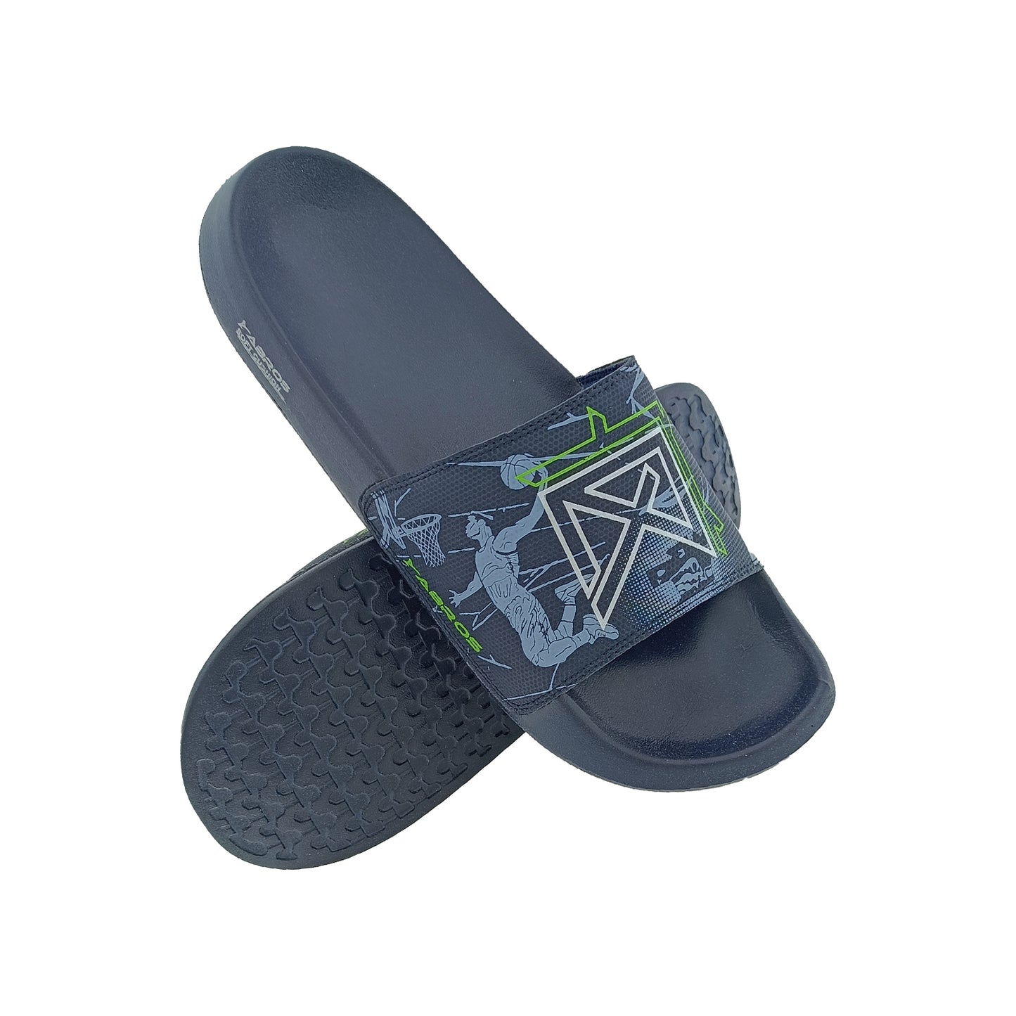 ABROS AWSG7034 NAVY/F.GREEN MENS FLIPFLOP SLIPPER