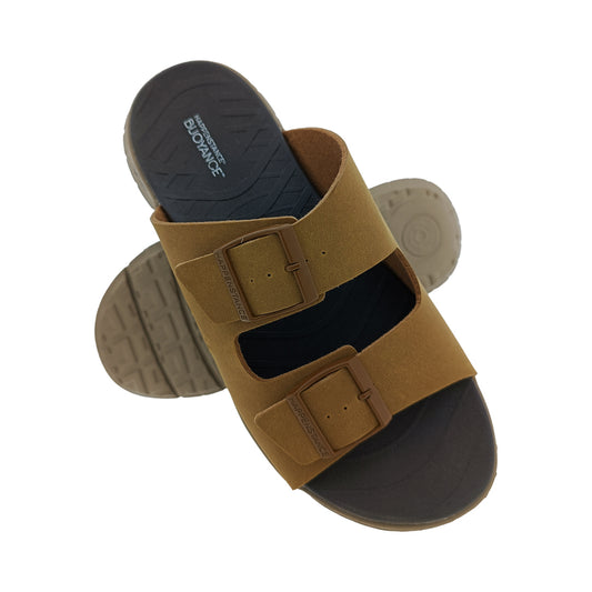 HAPPENSTANCE HUNK SLIDER/TAN BEACH MENS SLIPERS