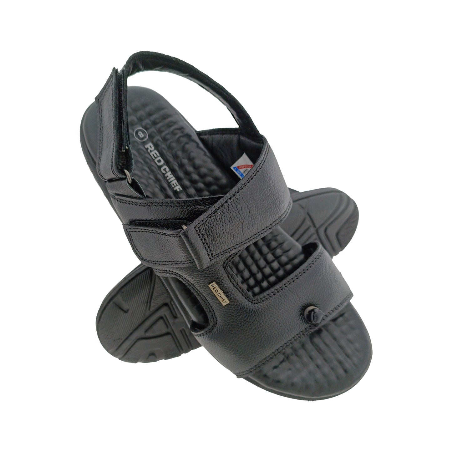 RED CHIEF RC 4036 BLACK MENS LEATHER SANDAL