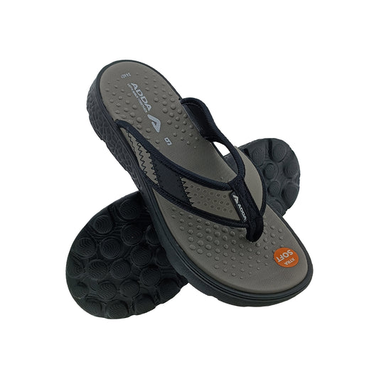 ADDA ICLOUD-3 GREY/BLACK  MENS V-BELT SLIPPES