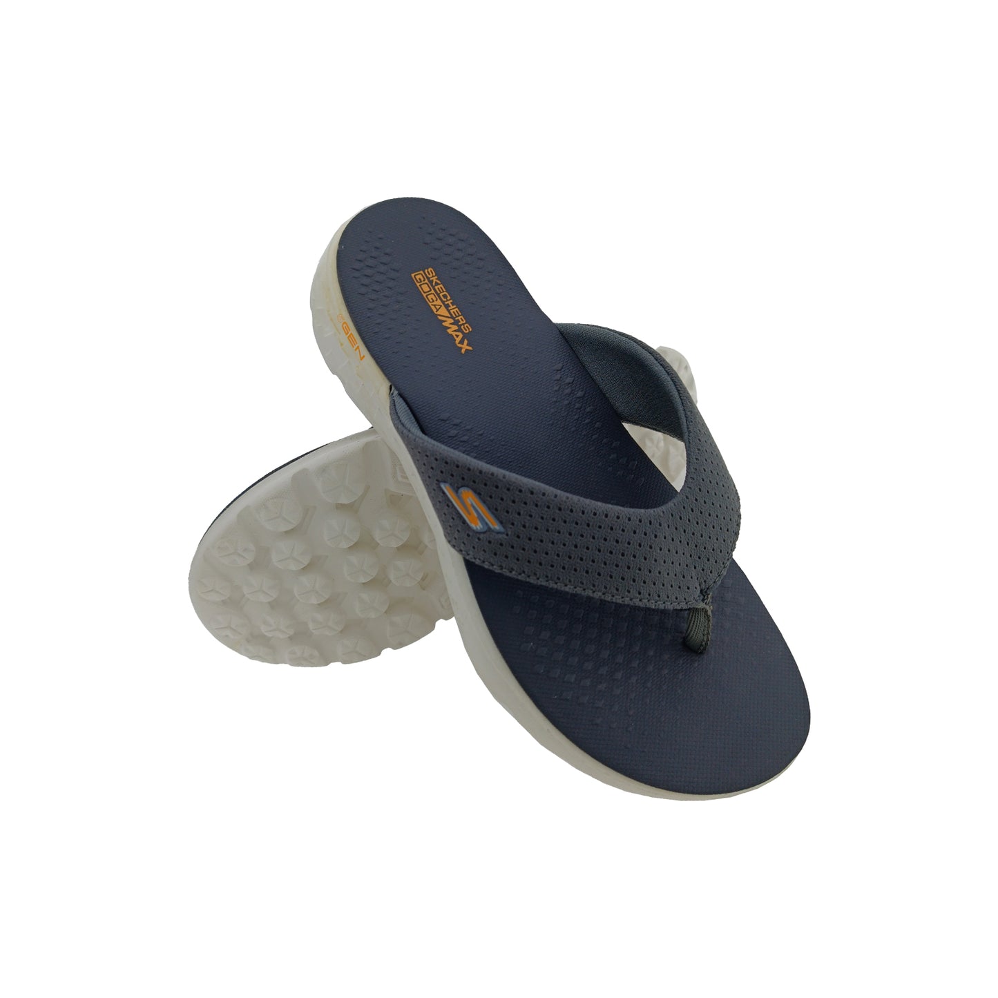 SKECHERS 894195 GREY/WHITE MENS V-BELT SLIPPER