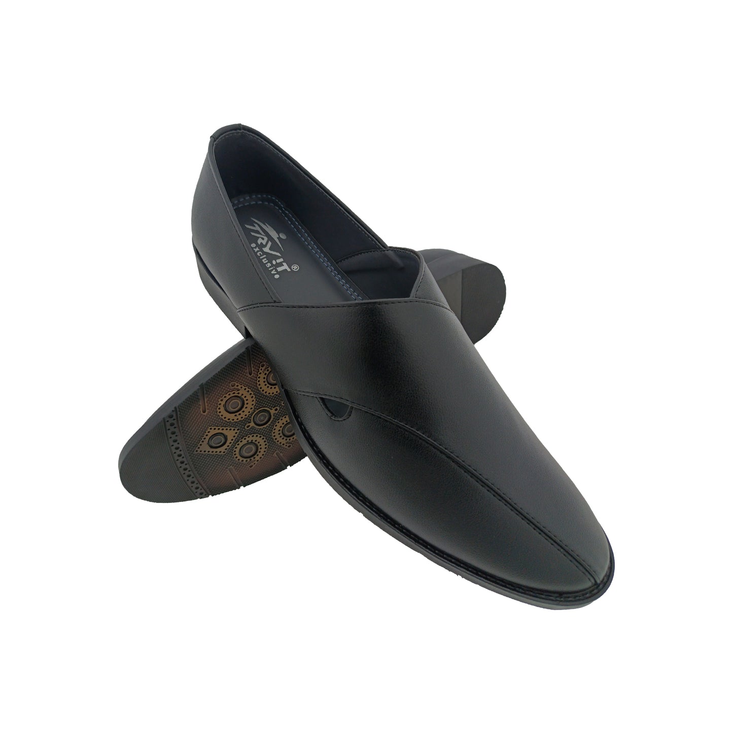 TRYIT 3818 BLACK MENS TADITIONAL SANDAL