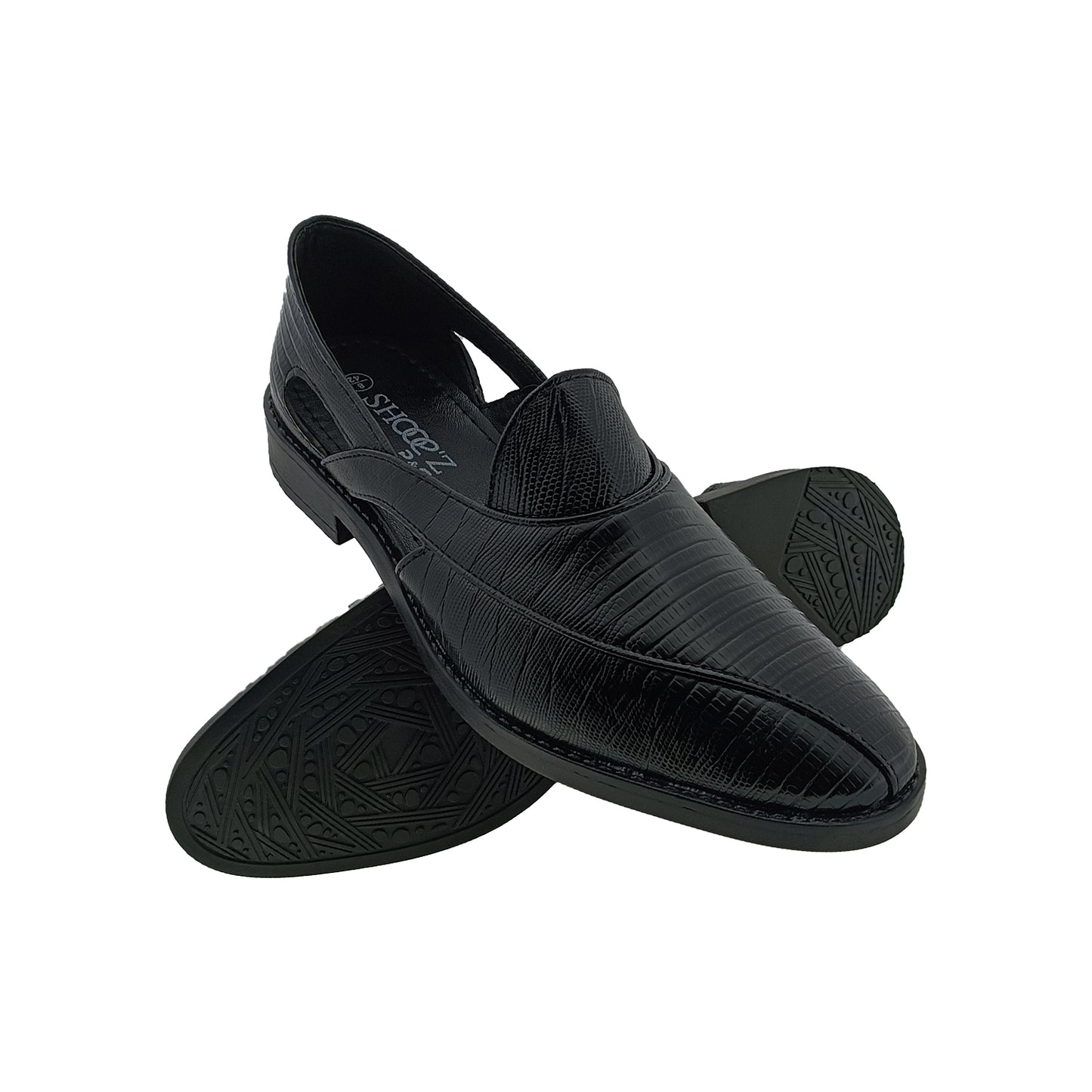 SHOOEZ PW-2 BLACK MENS TRADITONAL SANDAL