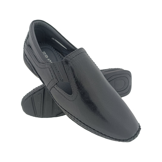 BRAVO EGG-11 BLACK MEN'S LETHER PACK SANDAL