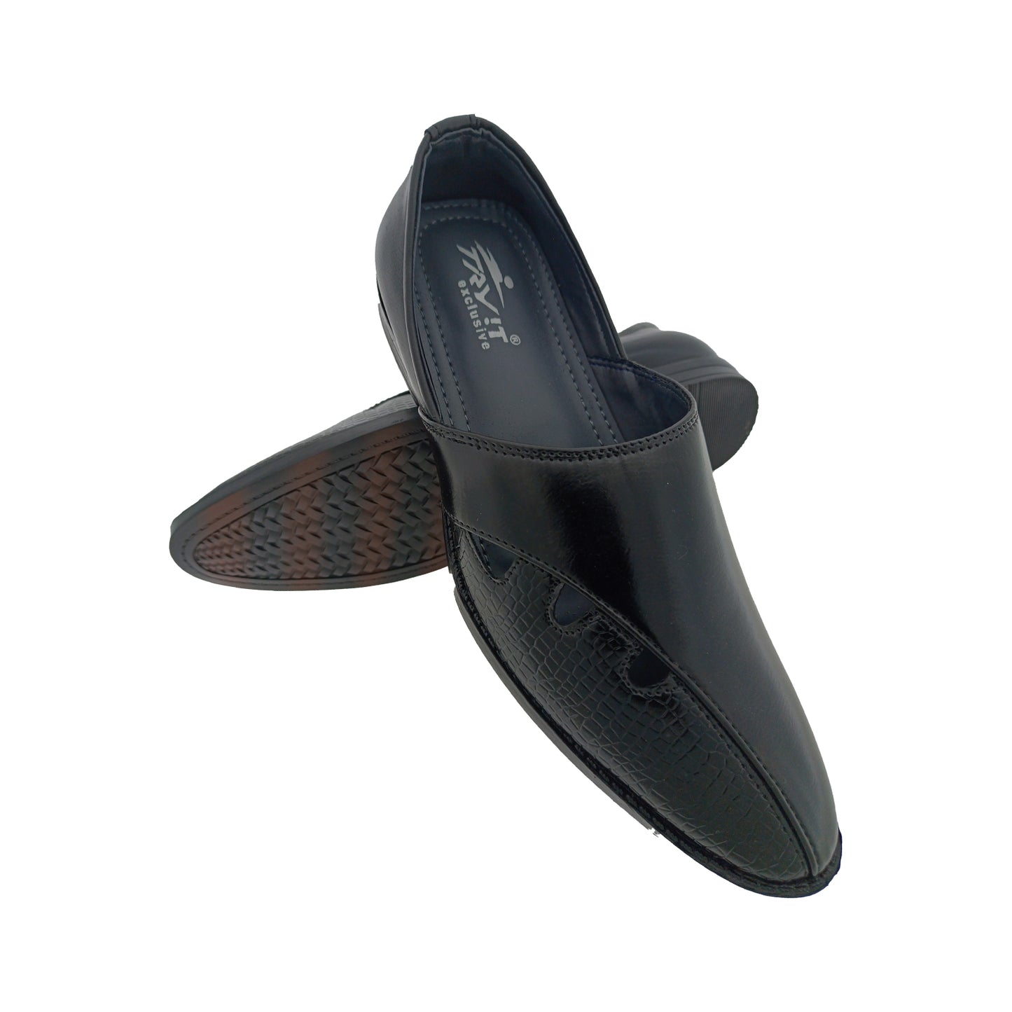 TRYIT 2345 BLACK MENS TRADITIONAL SANDAL