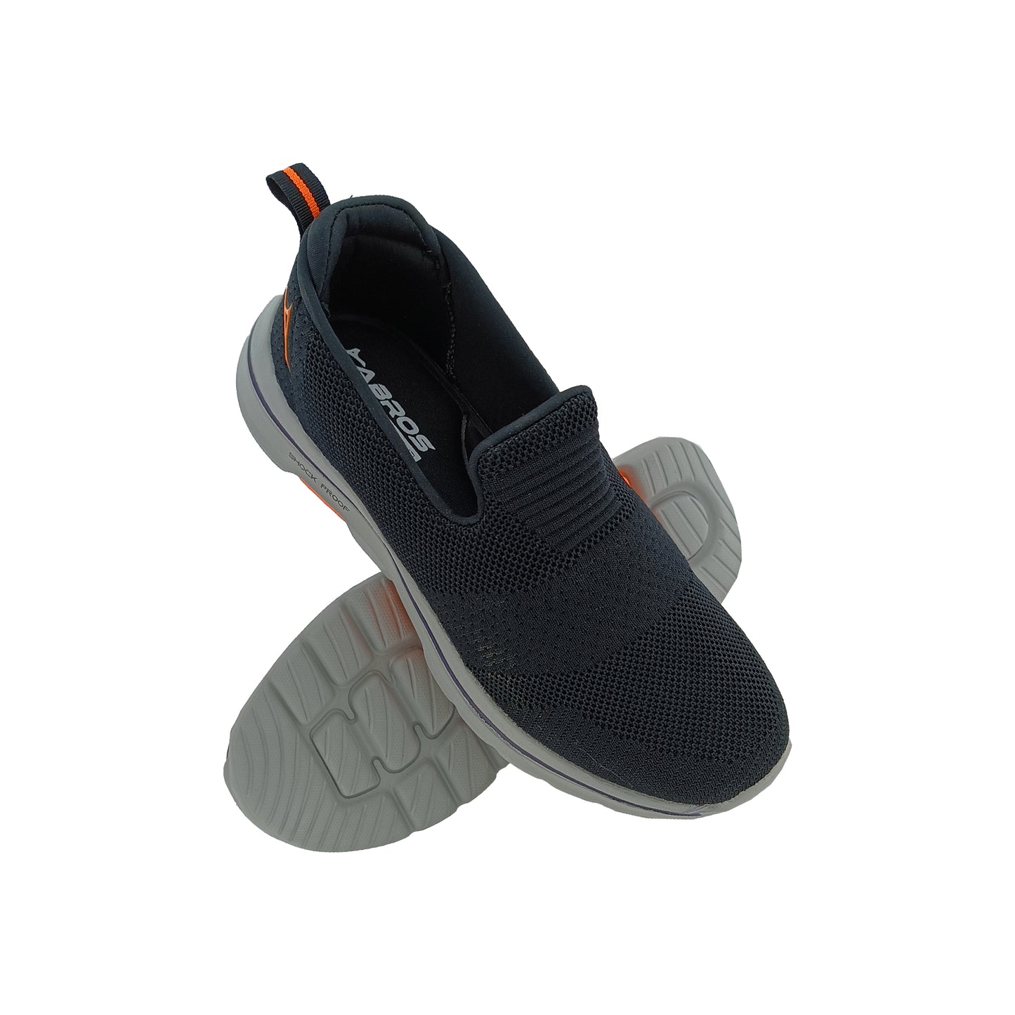 ABROS ASSG0119G BLACK/ORANGE MENS SLIPON SPORTS SHOE