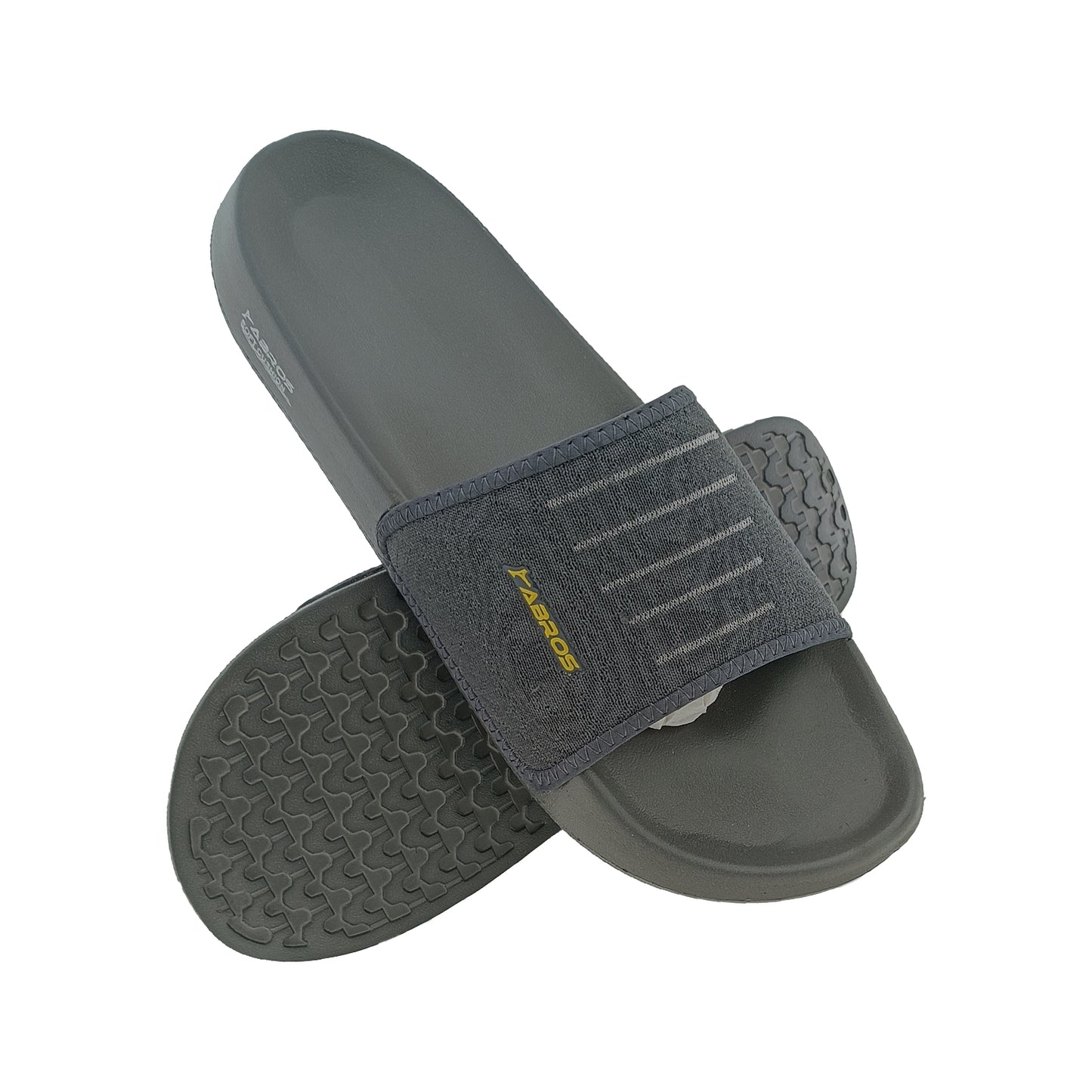 ABROS AWSG7037 D.GREY/MUSTARD MENS FLIPFLOP SLIPPER