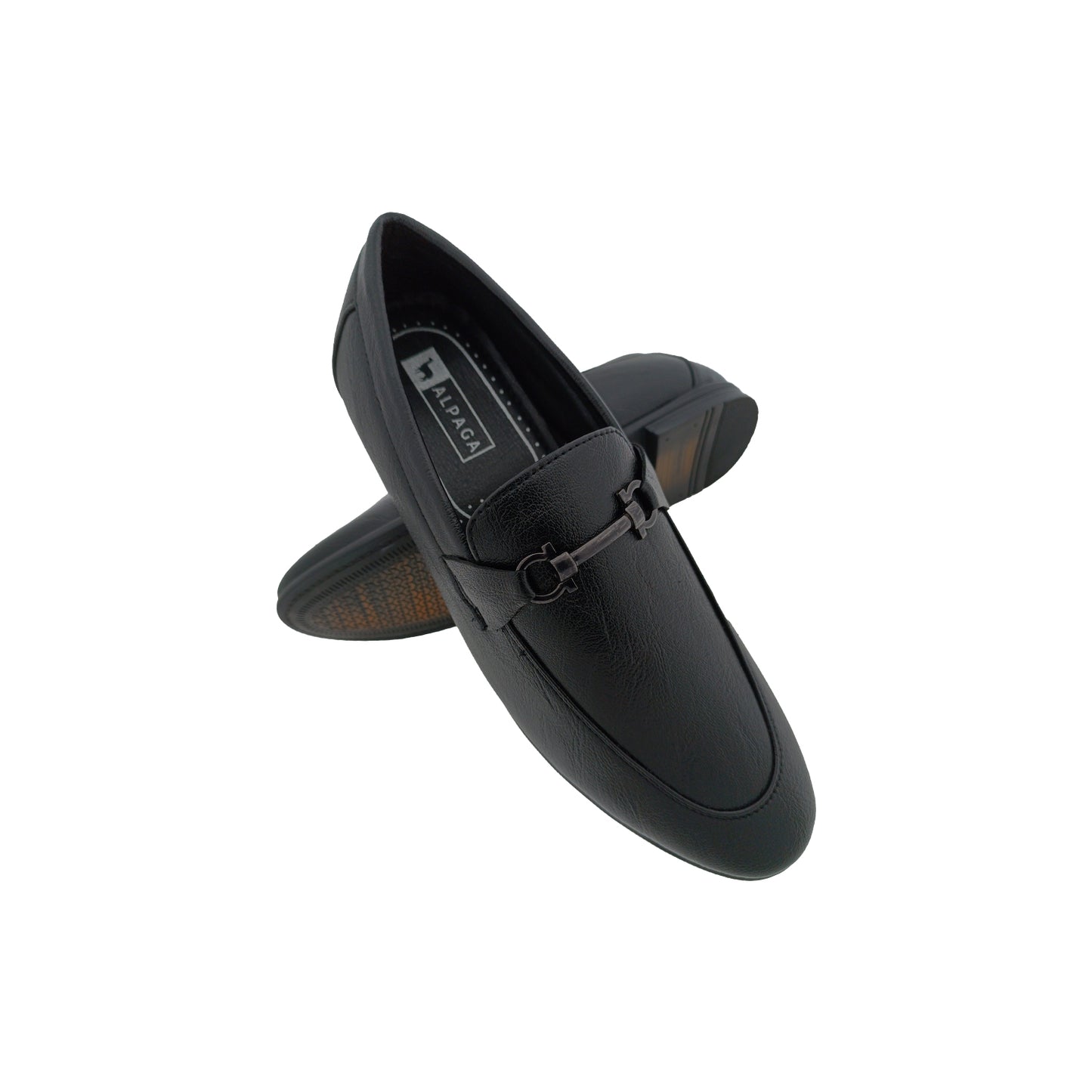 ALPAGA ZARA-02 BLACK MENS POINT LOAFER