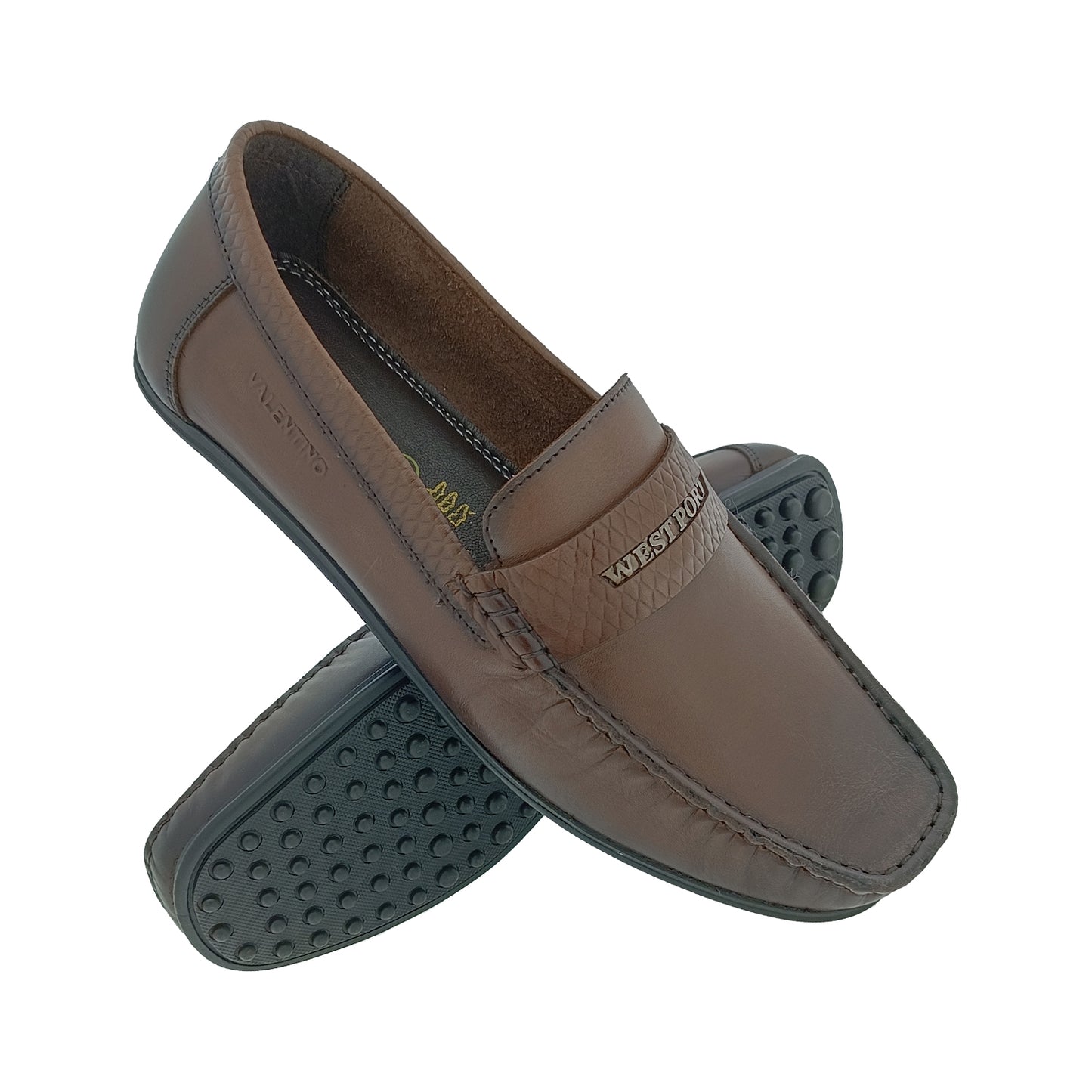 VALENTINO PRADO-35 CW BROWN MENS BORDER LOAFER
