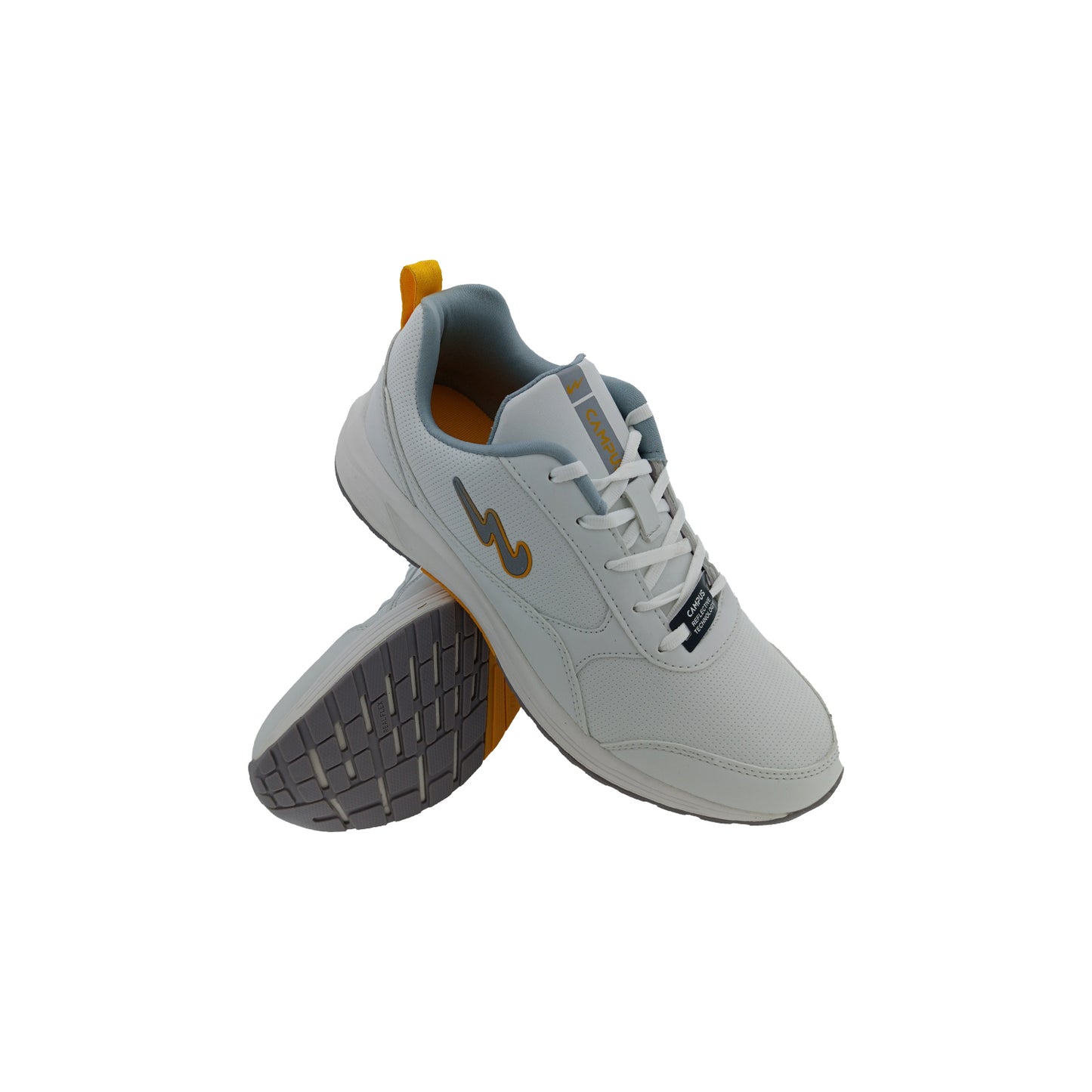 CAMPUS COMET WHITE/GREY MENS LACEUP SPORTS SHOE