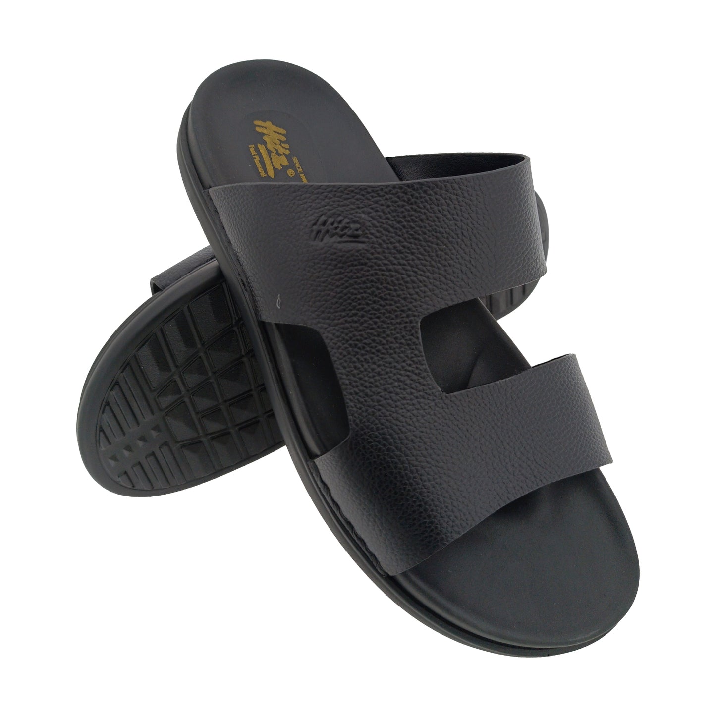 HITZ 6774 BLACK MENS LEATHER CHAPPAL