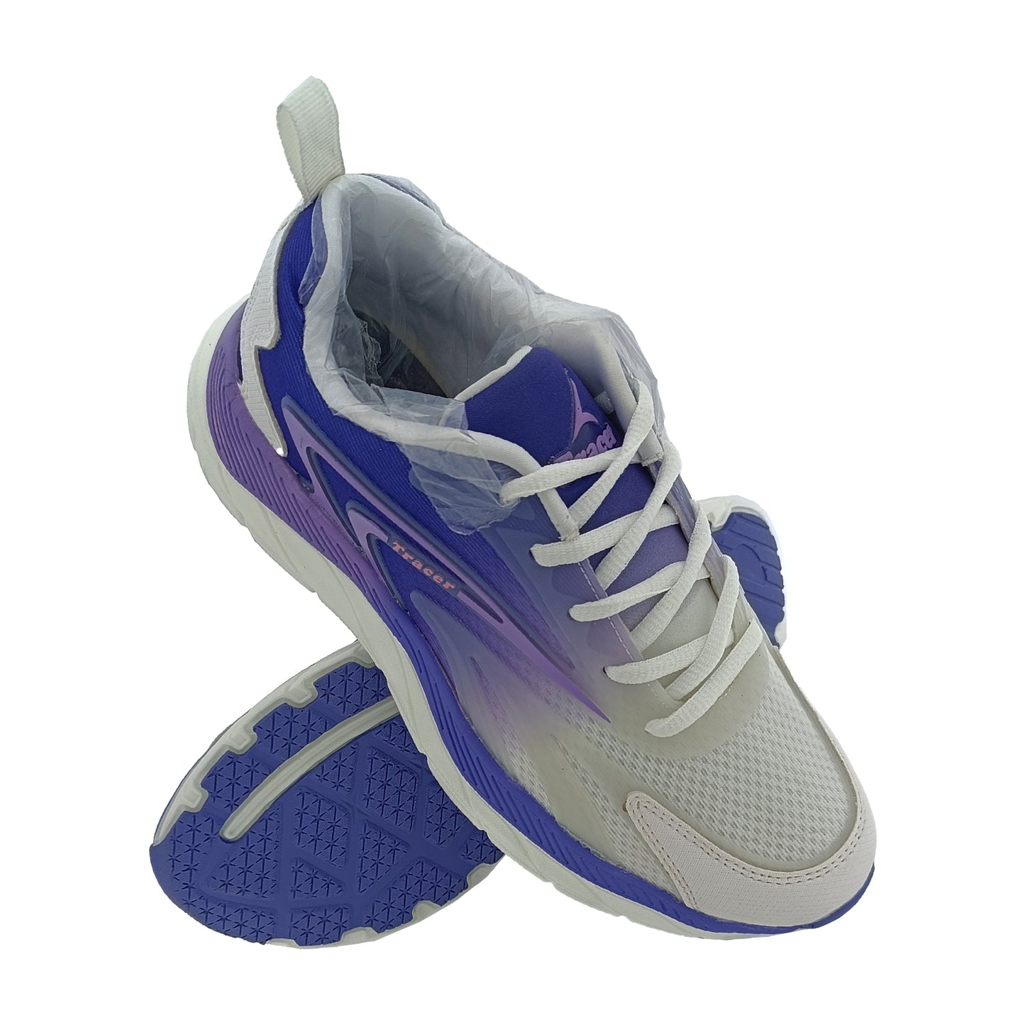 TRACER AESTHETE-L-2172 WHITE/LAVENDER KIDS LACEUP SPORTS SHOE
