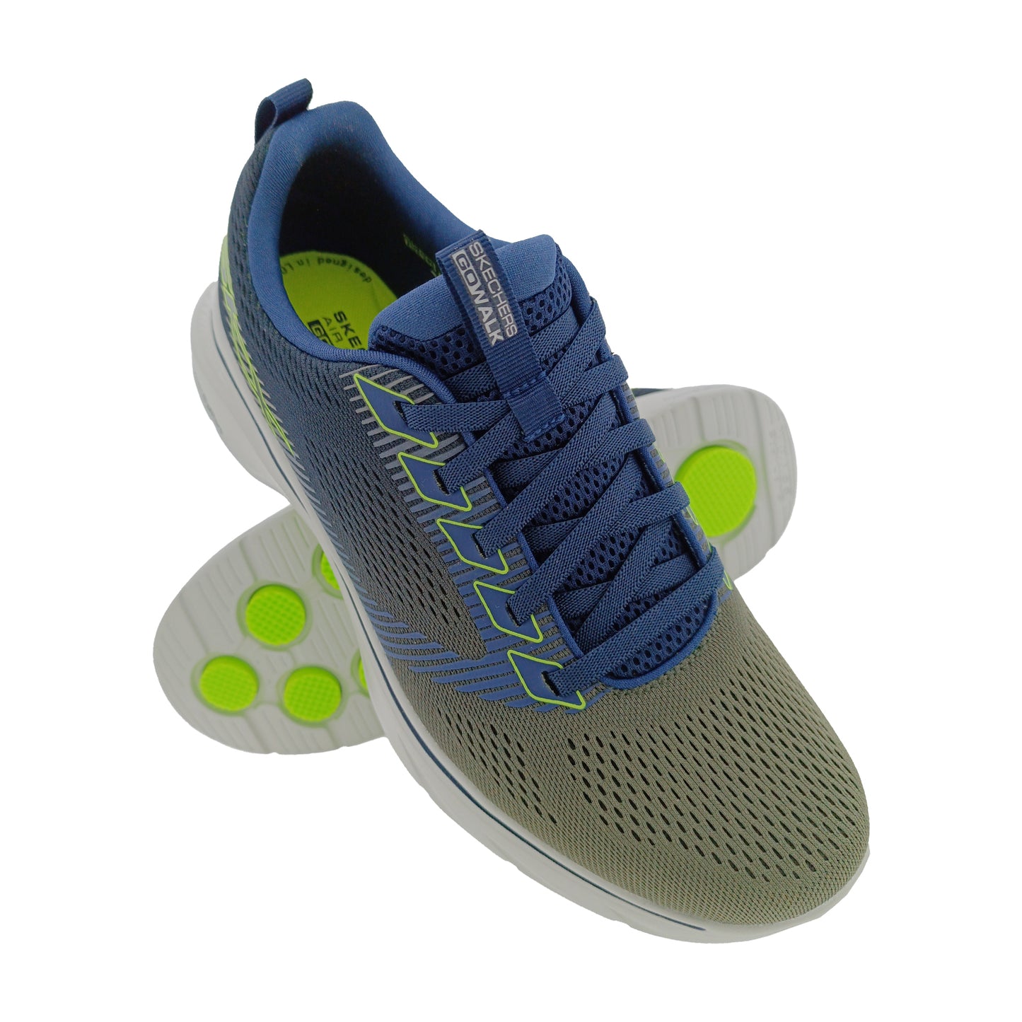 SKECHERS 216559 NAVY/LIME MENS LACEUP SPORTS SHOE