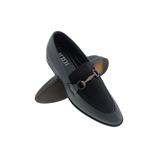 IDDI 1191 BLACK MENS BUFF POINT LOAFER