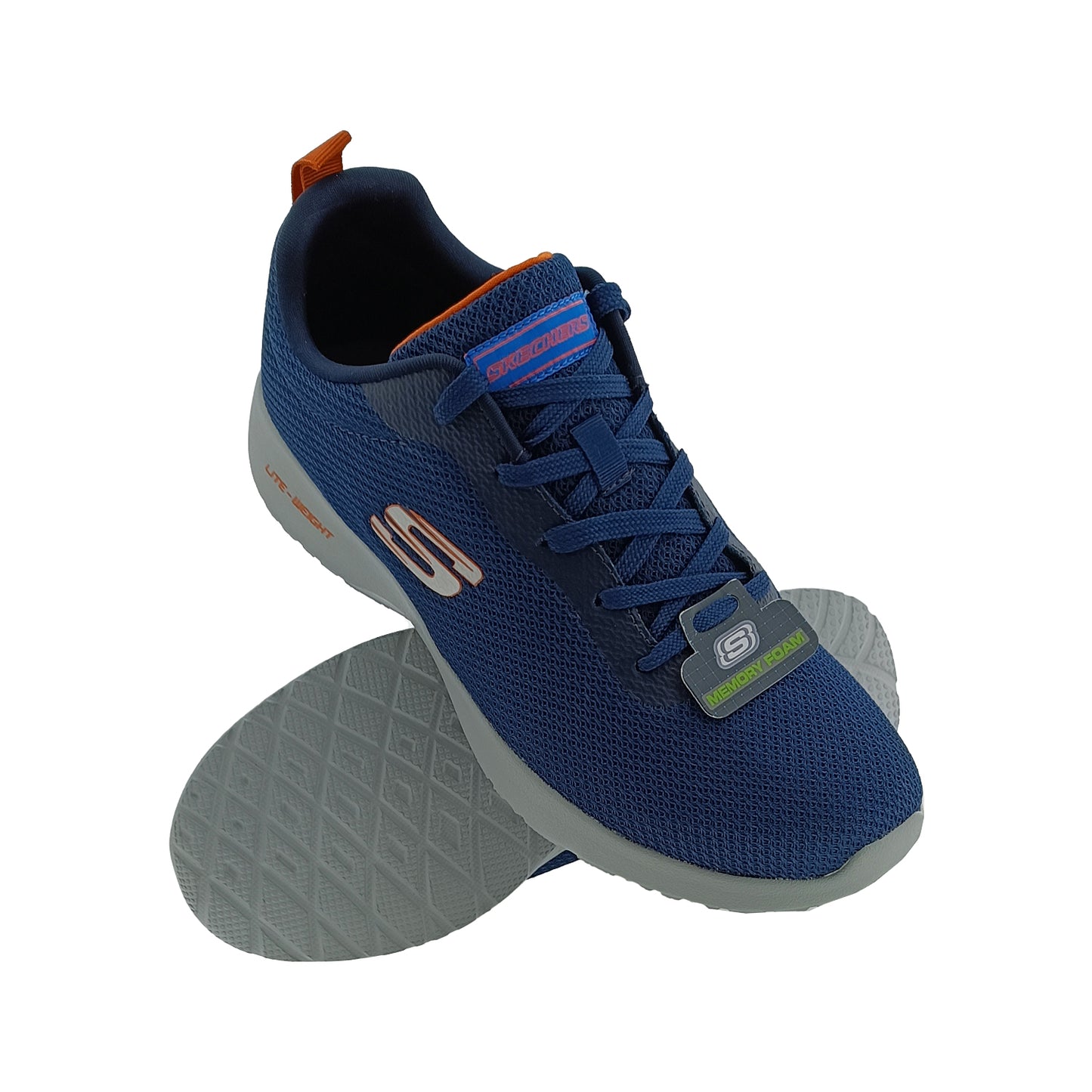 SKECHERS 894078 BLUE/ORANEGE MENS LASEUP SPORTS SHOEENG